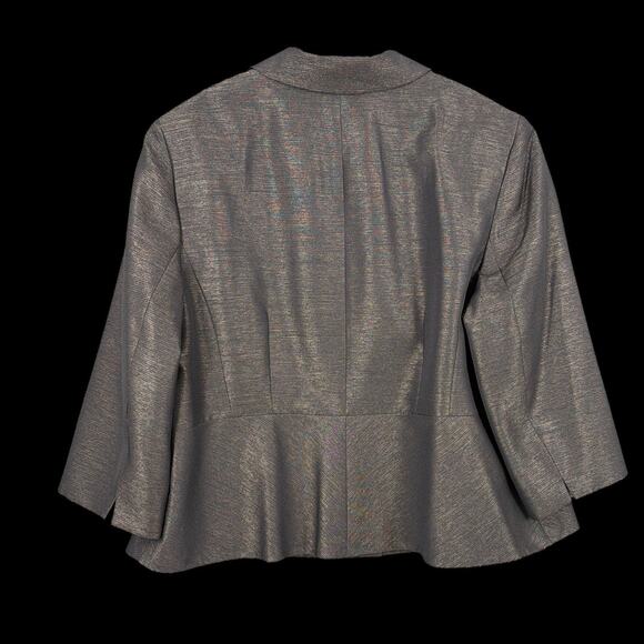 Le Suit Womens Blazer Jacket Sz 24W Gold Shimmer Going Out New Year Preppy - Picture 4 of 12